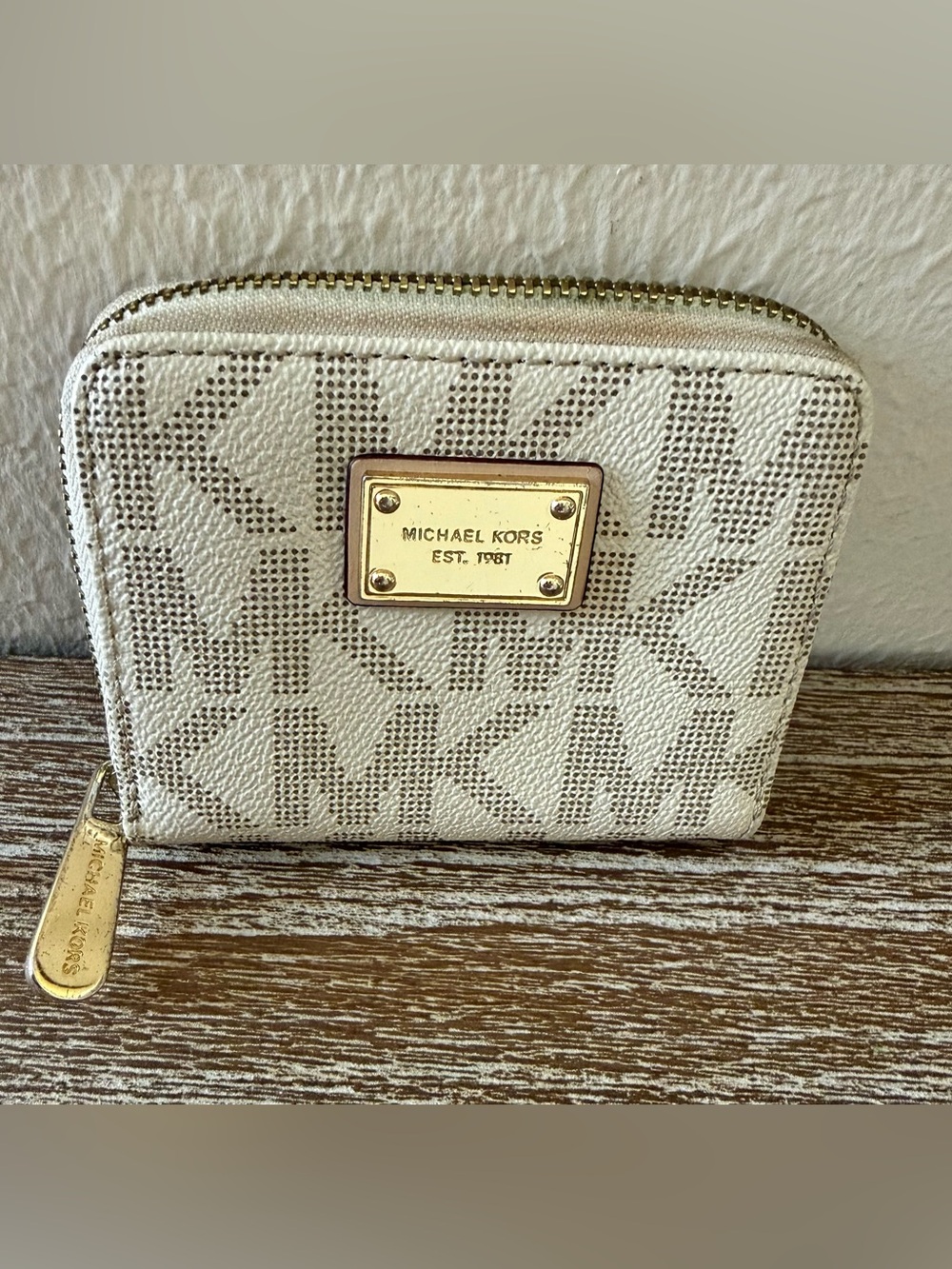 Michael Kors Logo Zip-Around Compact Wallet
